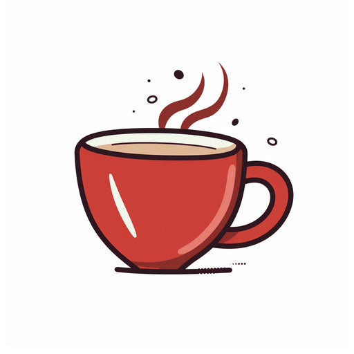 Minimalist style coffee mug illustration, on white background