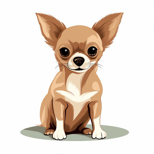 Minimalist chihuahua clipart on white background