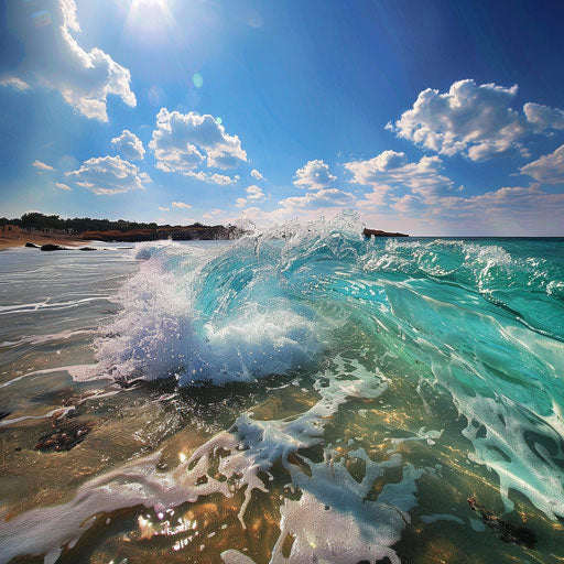 Nissi Beach, Cyprus with perfect wave curls and clear skies