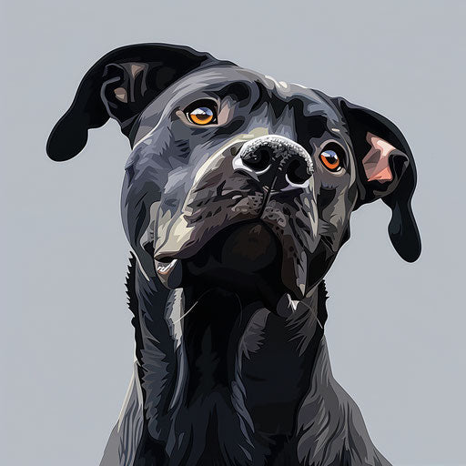 Realistic dog cartoon in png on slate grey background
