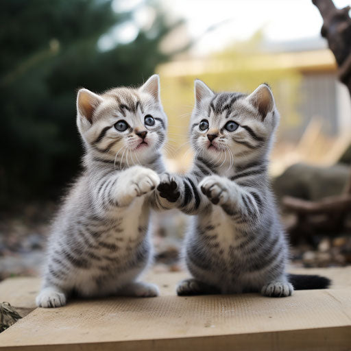 American shorthair kittens playing
