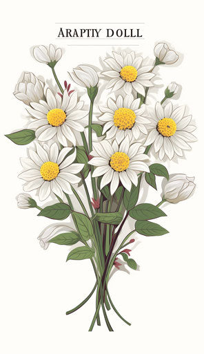 April daisy bouquet with words and style