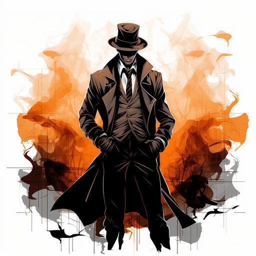 Mystery in Chiaroscuro Art on white background