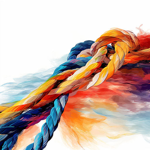 Rope illustration in the style of Impressionistic Art, on white background