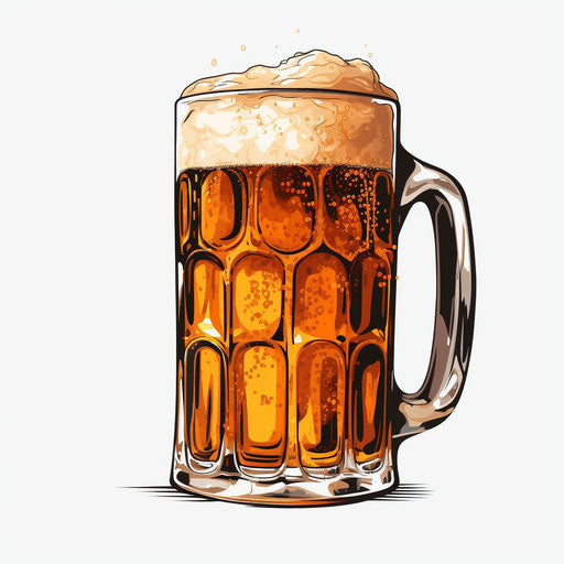 Beer art in Chiaroscuro style on white background
