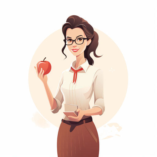 Minimalist teacher illustration on white background