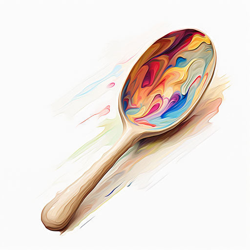 Ice Cream Scoop Clipart in the Style of Impressionistic Art, on White Background