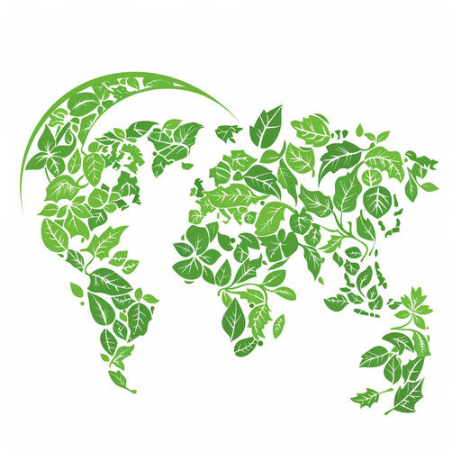 Eco-friendly map logo with green colors and leaf patterns