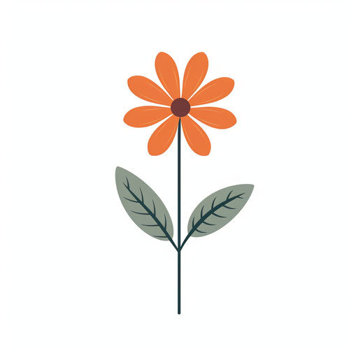 Minimalist flower on white background