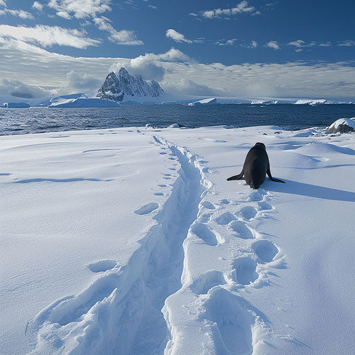 Seal flipper tracks lead to the ocean