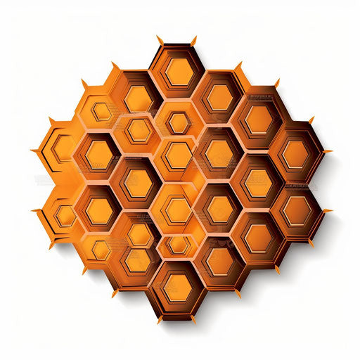 Minimalist honeycomb illustration on white background