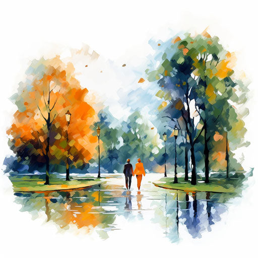 Outdoor clipart in the style of Impressionistic Art