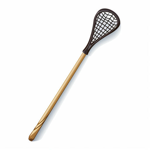 Minimalist lacrosse stick clipart, on white background