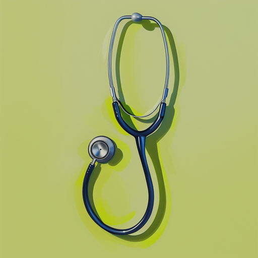 Realistic stethoscope illustration on chartreuse background