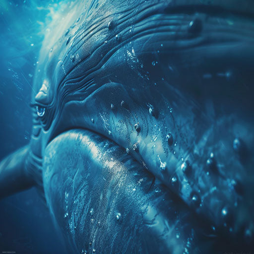 Gentle and immense gaze of a blue whale