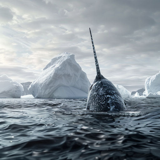 Narwhal in icy habitat