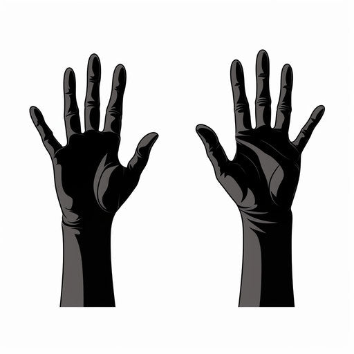Minimalist style hands illustration on white background