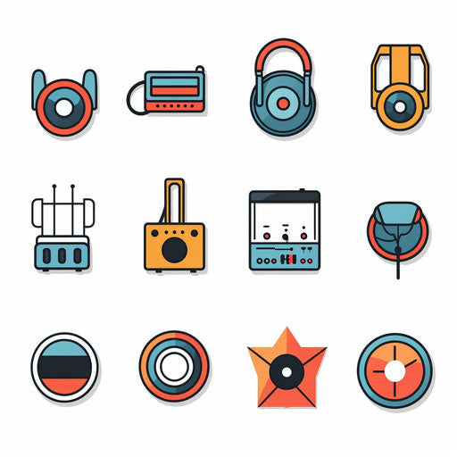 Minimalist sound clipart on white background