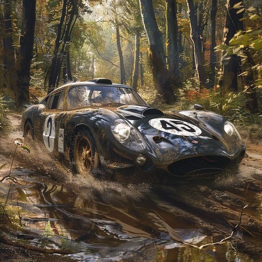 Rally version of the Shelby Daytona with dirt splashes