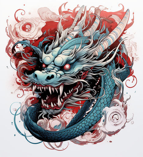 Chinese dragon with black hair
