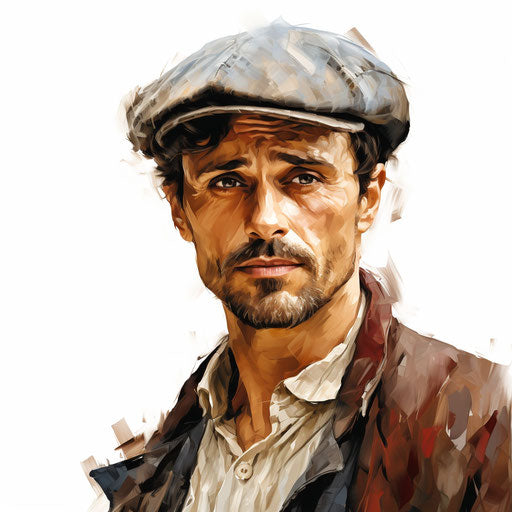 Man clipart in the style of Oil painting, on a white background