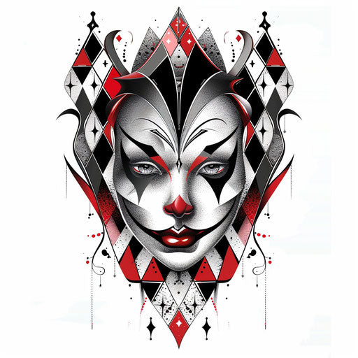 Black and red diamond pattern tattoo sketch