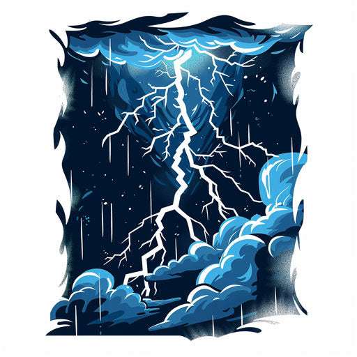 Bold clipart style tattoo sketch of storm