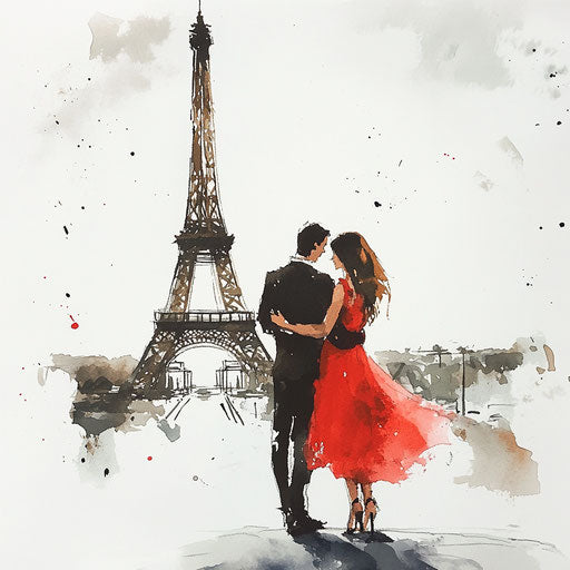 Eiffel Tower: Love on White