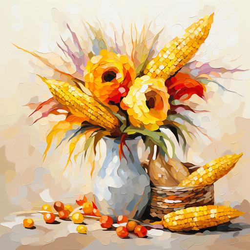 Clipart illustration in Oil painting style on white background