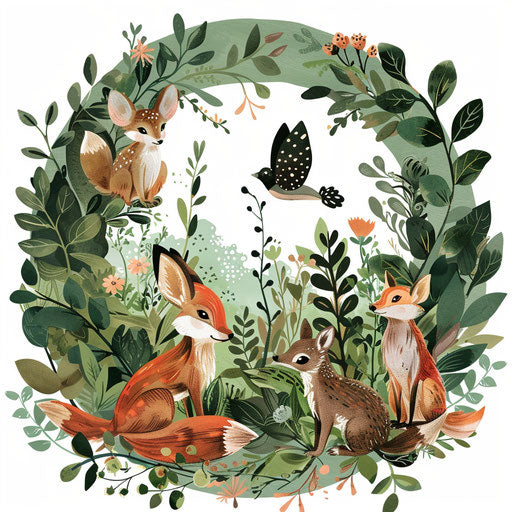 Nature-inspired flat tattoo sketch for feminine design