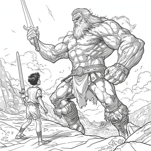 Enjoyable David And Goliath Coloring Page - Useful Activities