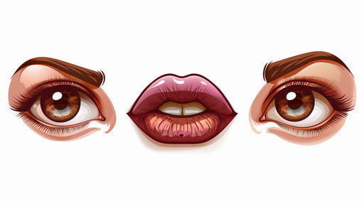 Smile with eyes and lips emoji on white background