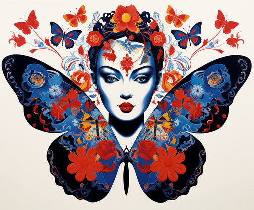 Butterfly tattoo person of ink, traditional Chinese style