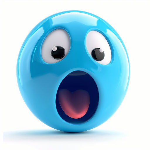 shouting blue cute smiley face clipart on white background