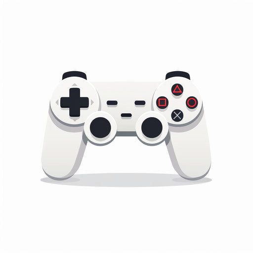 Video game controller clipart in Minimalist style on white background