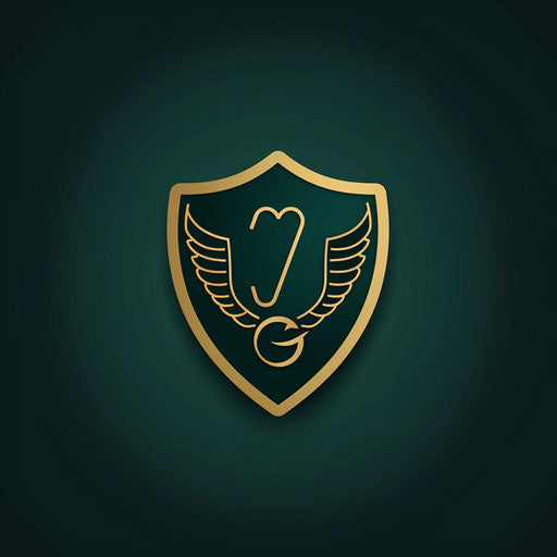 Professional doctor logo with shield icon on dark green background
