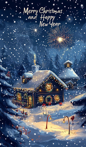 Personalized Merry Christmas And Happy New Year Caricature Clipart for Special Occasions