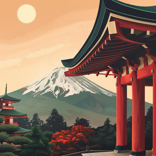 Creating Japanese-style cover images with Mt. Fuji in exaggerated perspective
