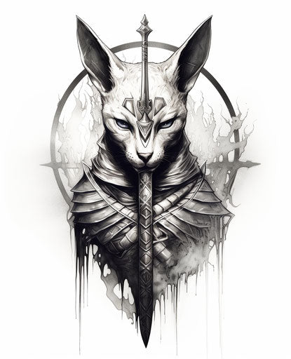 Egyptian enemy with sword - Detailed sci-fi style