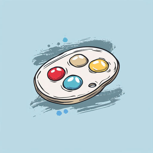 Stylish painting logo with a hand-drawn palette and light blue background