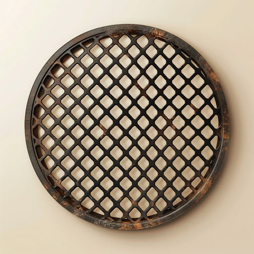 Realistic grill clipart on flat beige background