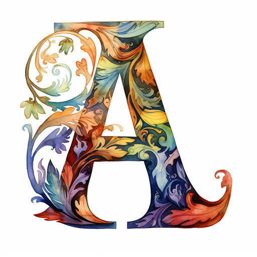 abc clipart in the style of Chiaroscuro Art, on a white background