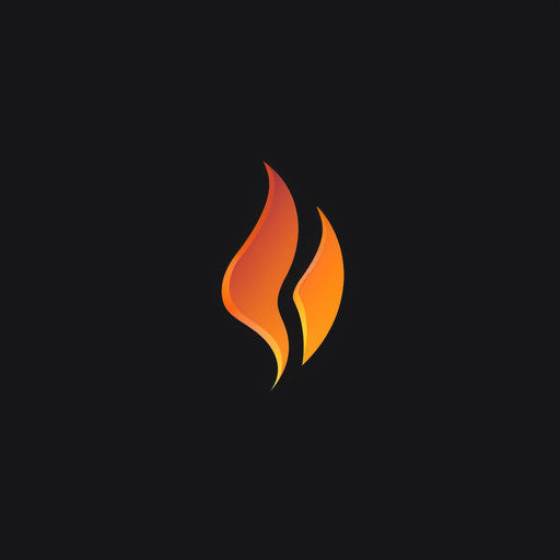 Simple yet impactful fire motif logo, embodying energy and transformation, with space for text.