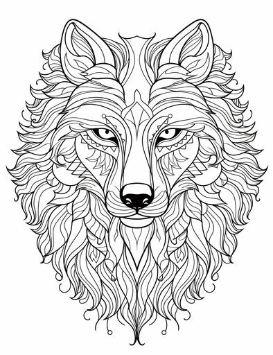 Wolf head coloring sheets for adults printable