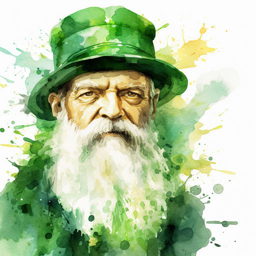 St. Patrick's Day clipart in the style of Impressionistic Art, on white background