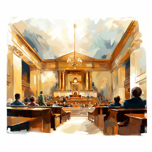 Court clipart in the style of Oil painting