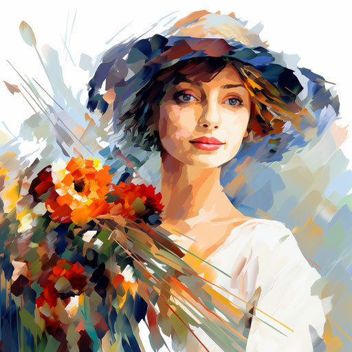 Creative clipart in the style of Impressionistic Art, on white background