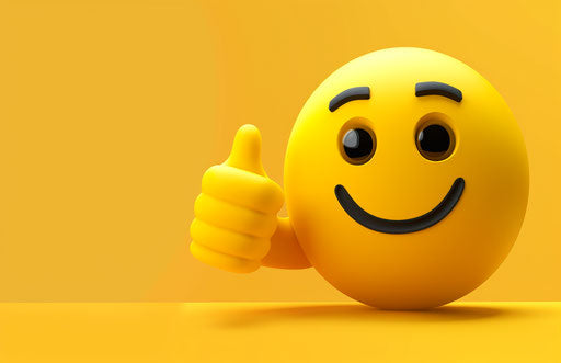 Yellow emoji thumbs up, cfa voysey style, commission for 17:11