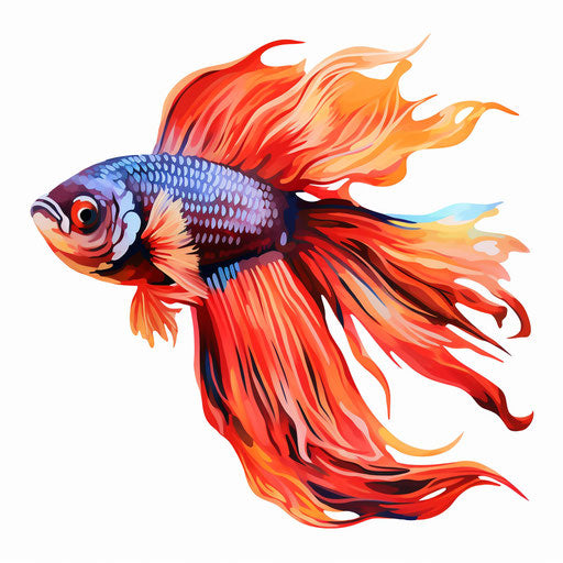 Fish clipart in the style of Chiaroscuro Art, on a white background