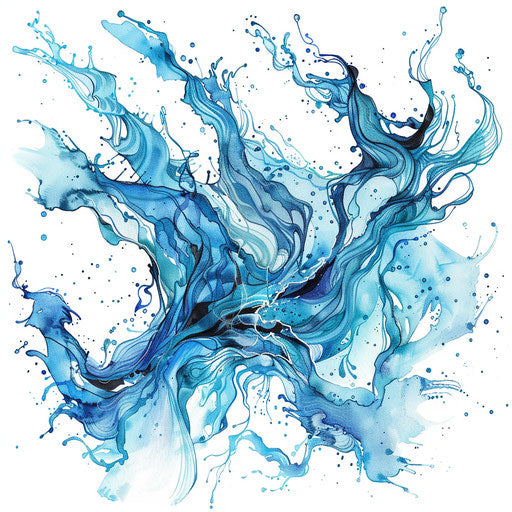 Dynamic abstract water inspired artwork